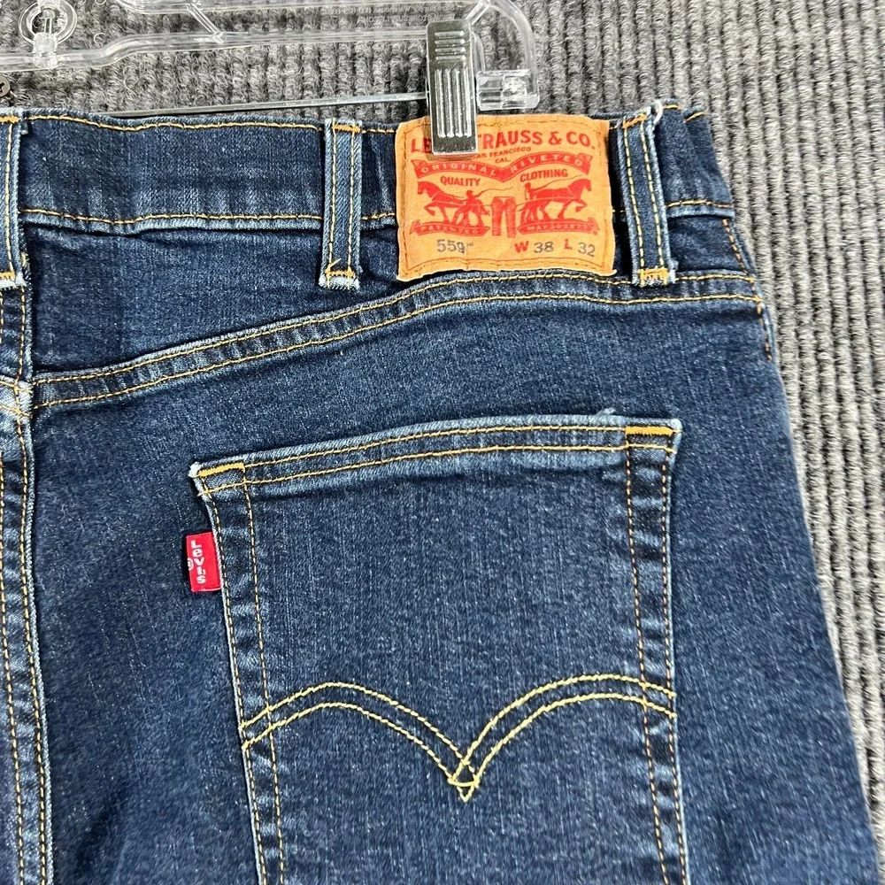 Levis 559 Mens Jeans Size‎ 38x32 Dark Blue Denim Casual Comfort Relaxed Straight